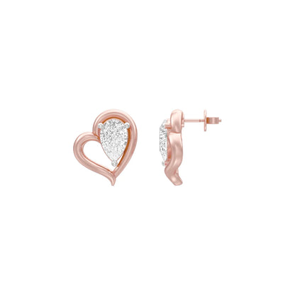 Luscious Heart Shape Pear Diamond Stud Earring