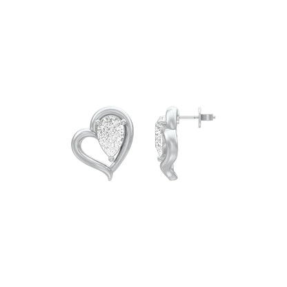 Luscious Heart Shape Pear Diamond Stud Earring