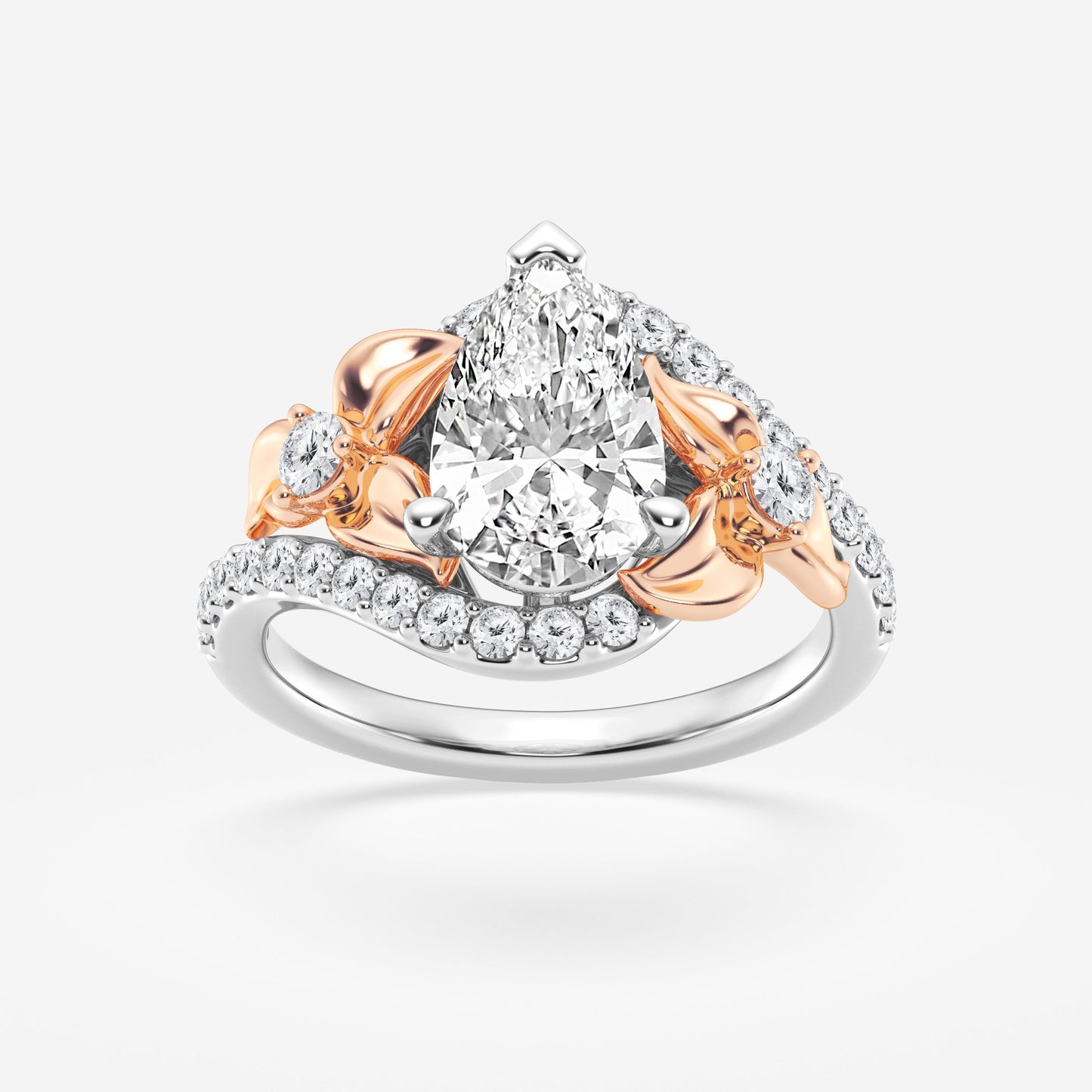 truly custom 2 3/8 ctw pear lab grown diamond engagement ring