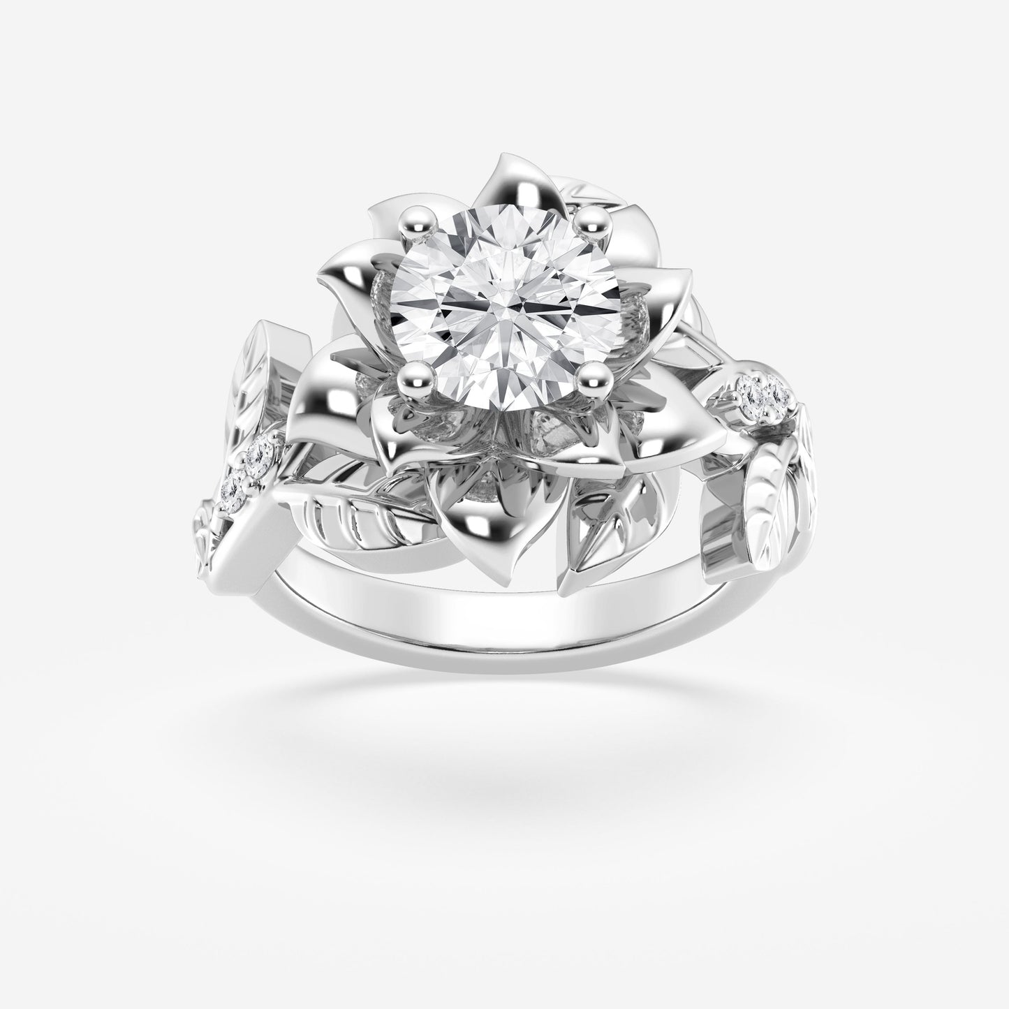 truly custom 1 1/2 ctw round lab grown diamond engagement ring