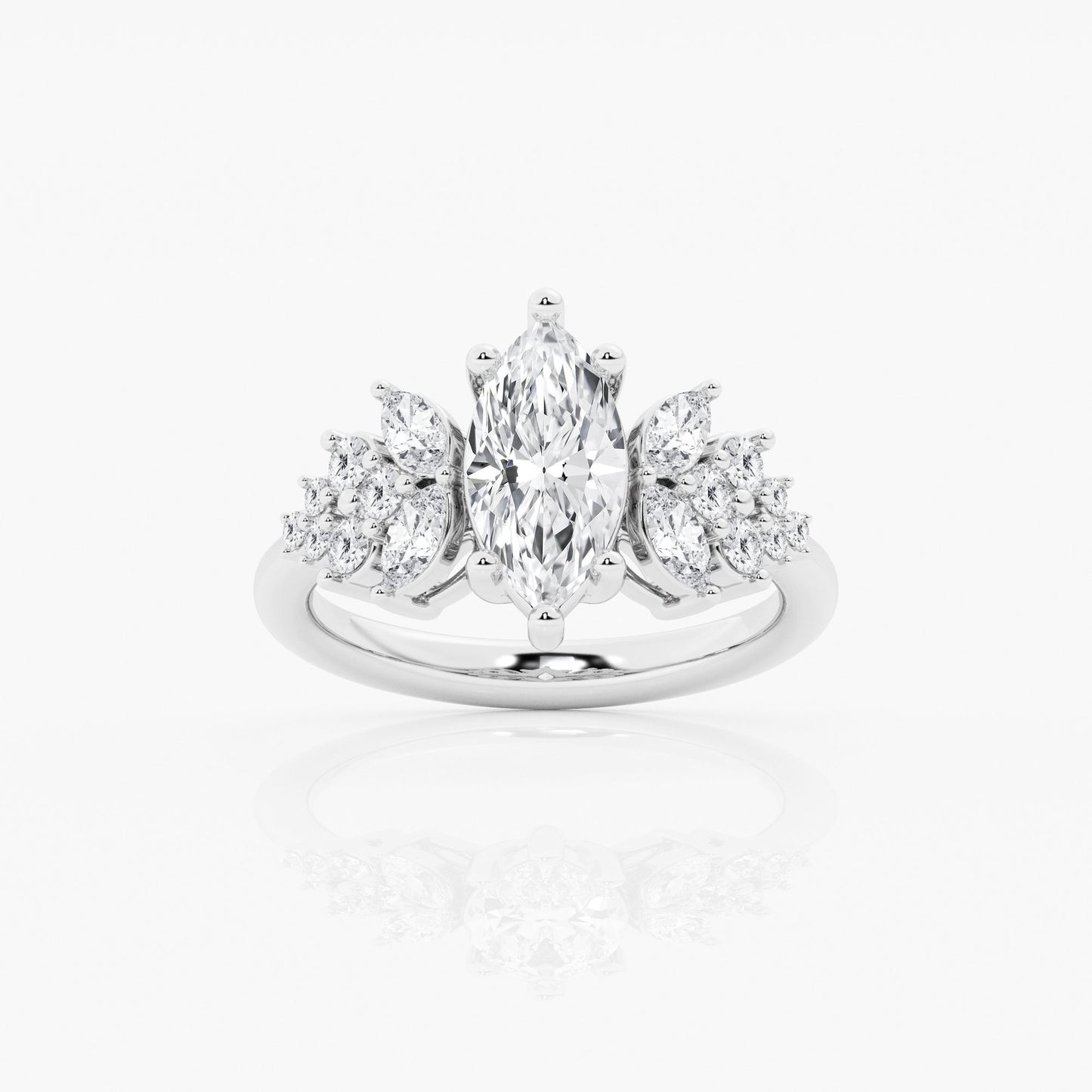 truly custom 1 1/2 ctw marquise lab grown diamond engagement ring