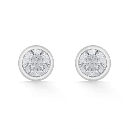 Bezel Set Round Diamond Solitair Studs