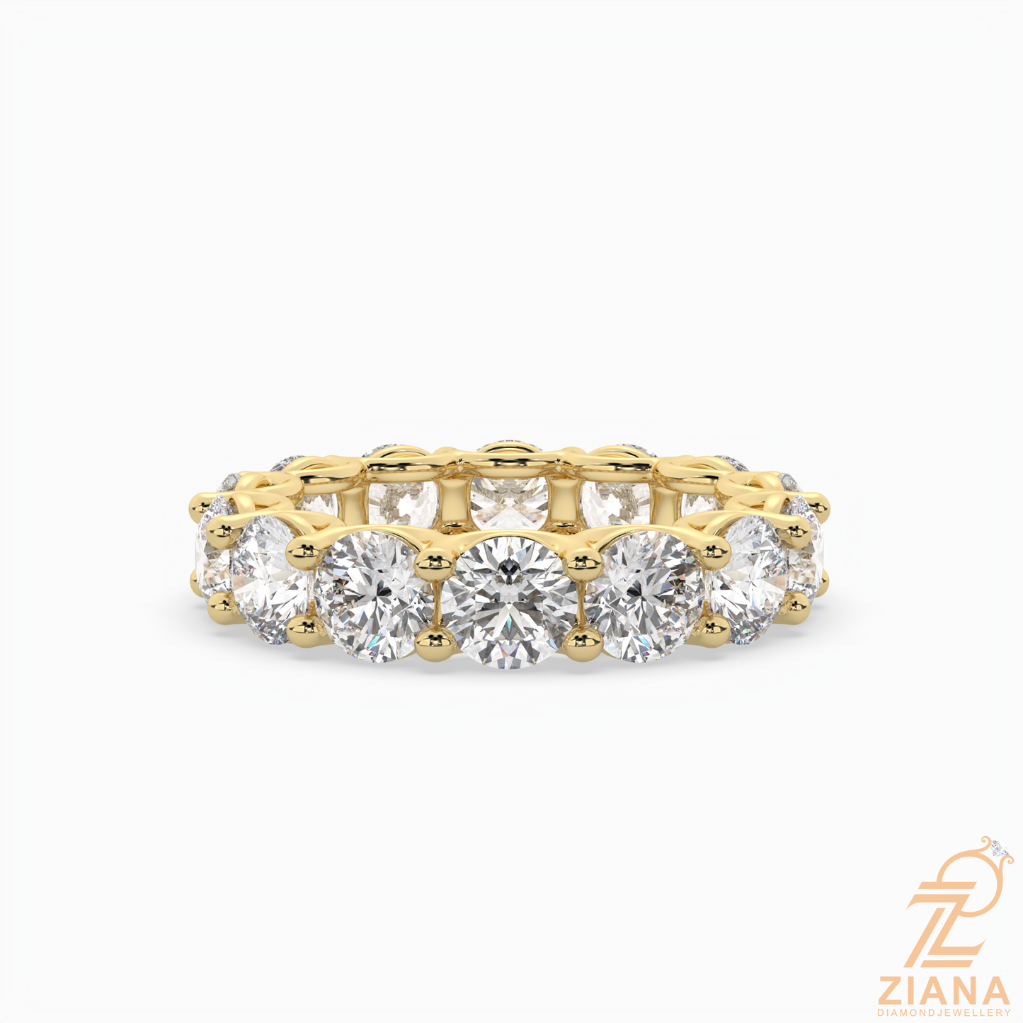 round brilliant diamond eternity band ring