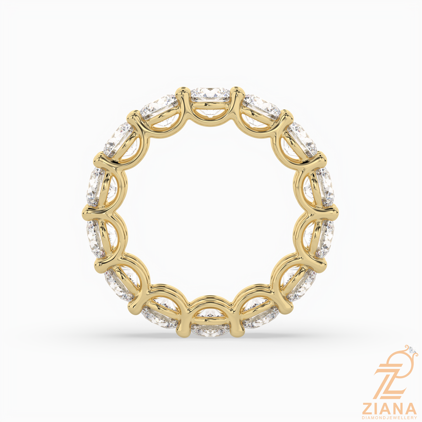 round brilliant diamond eternity band ring