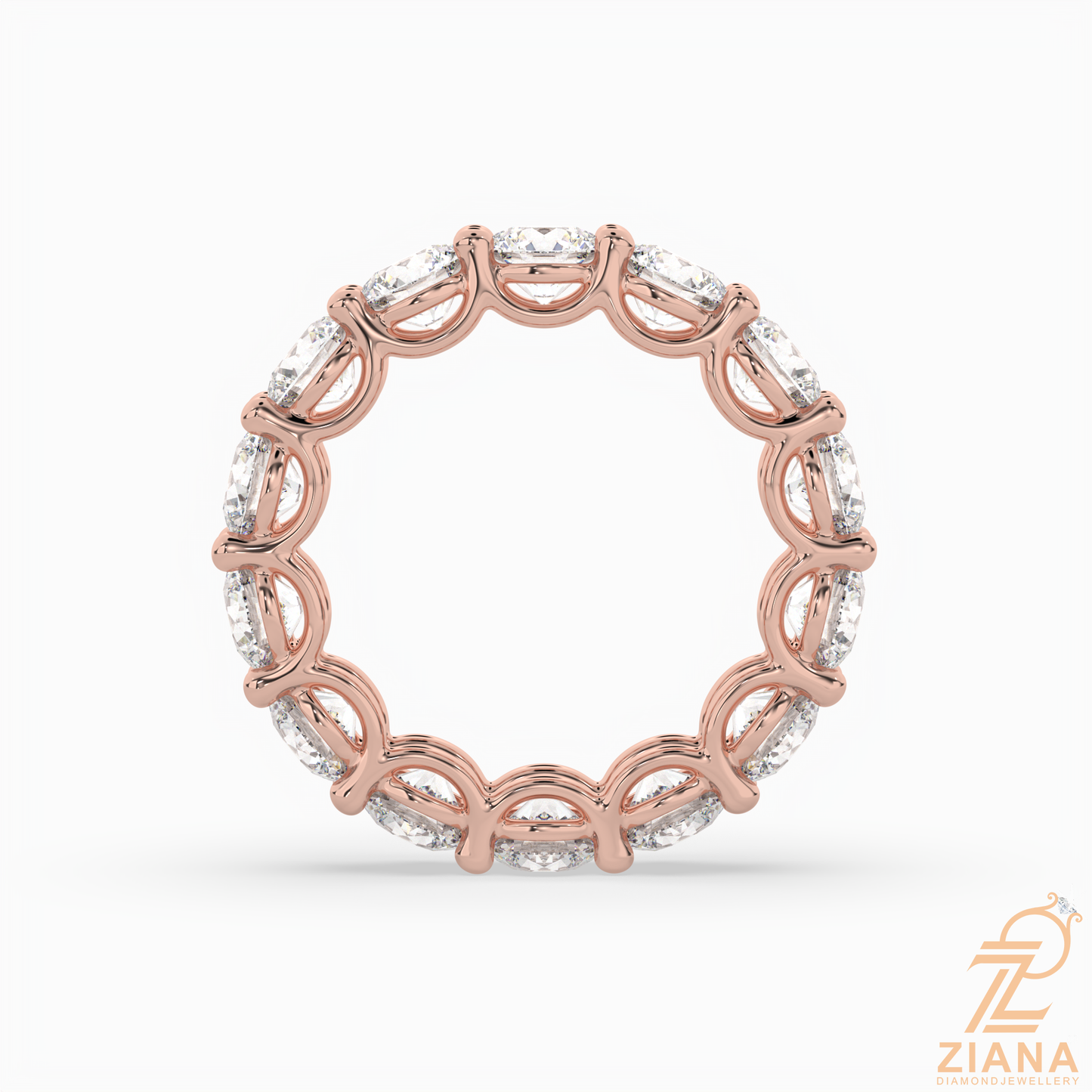 round brilliant diamond eternity band ring