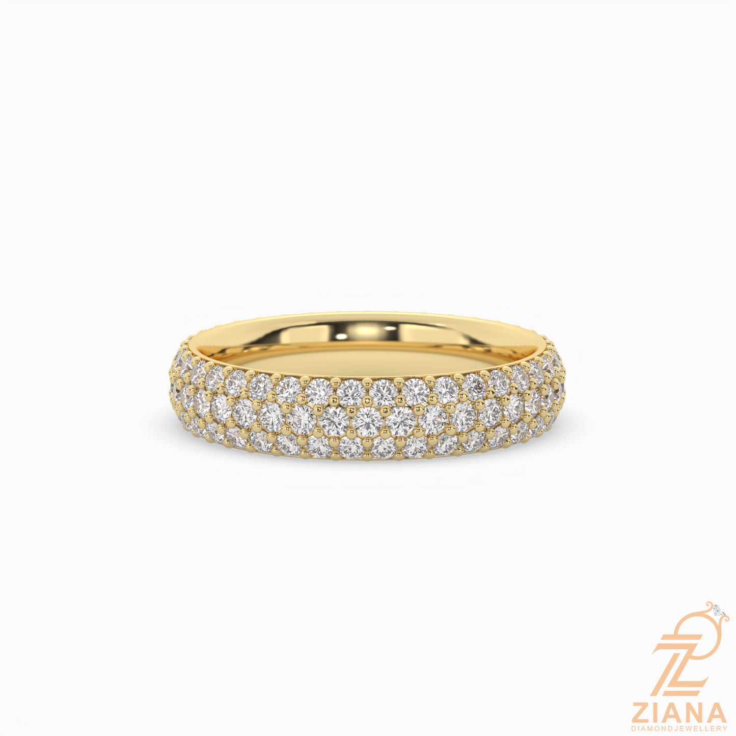 round diamond pavé eternity band ring