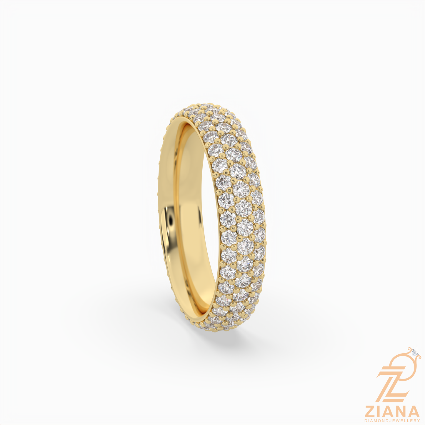 round diamond pavé eternity band ring
