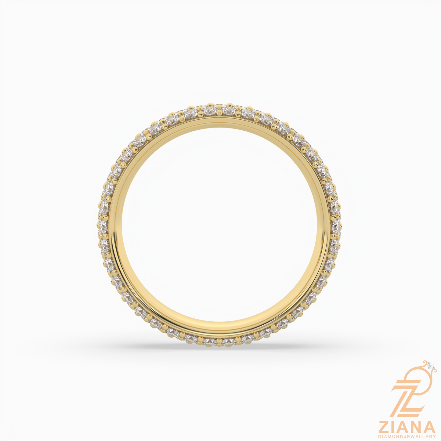 round diamond pavé eternity band ring