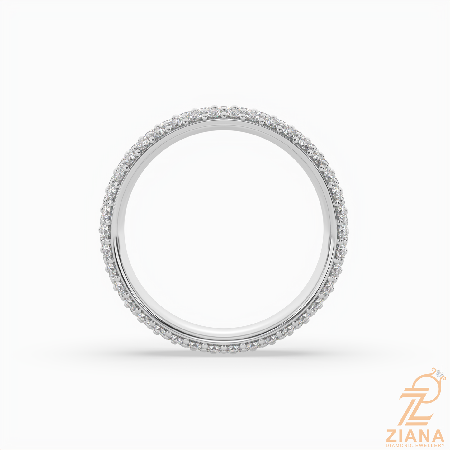 round diamond pavé eternity band ring