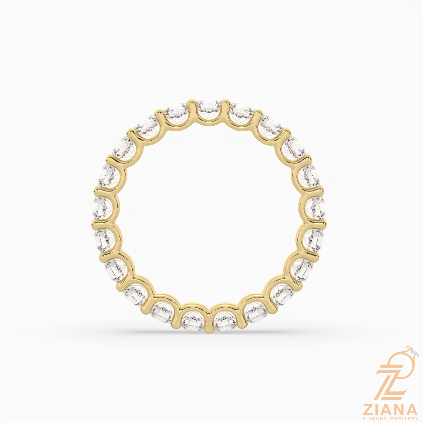 round brilliant cut diamond eternity band ring