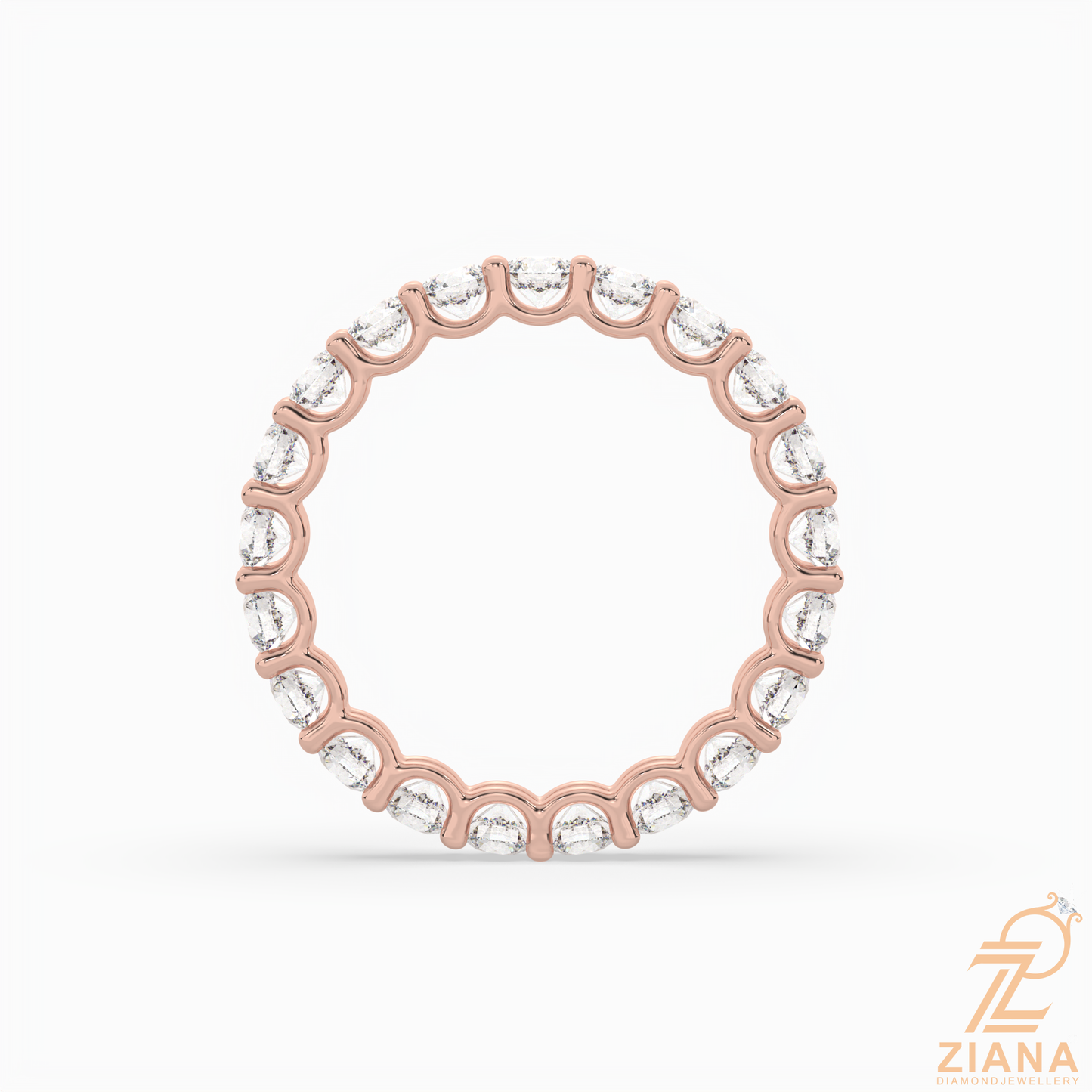 round brilliant cut diamond eternity band ring