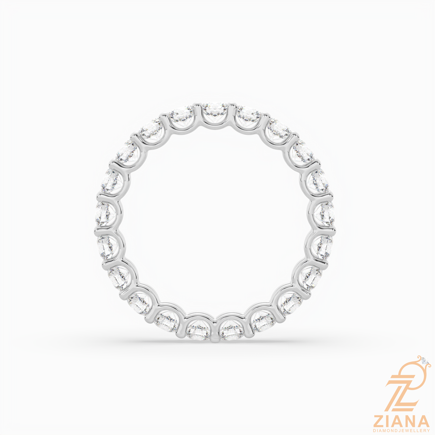 round brilliant cut diamond eternity band ring