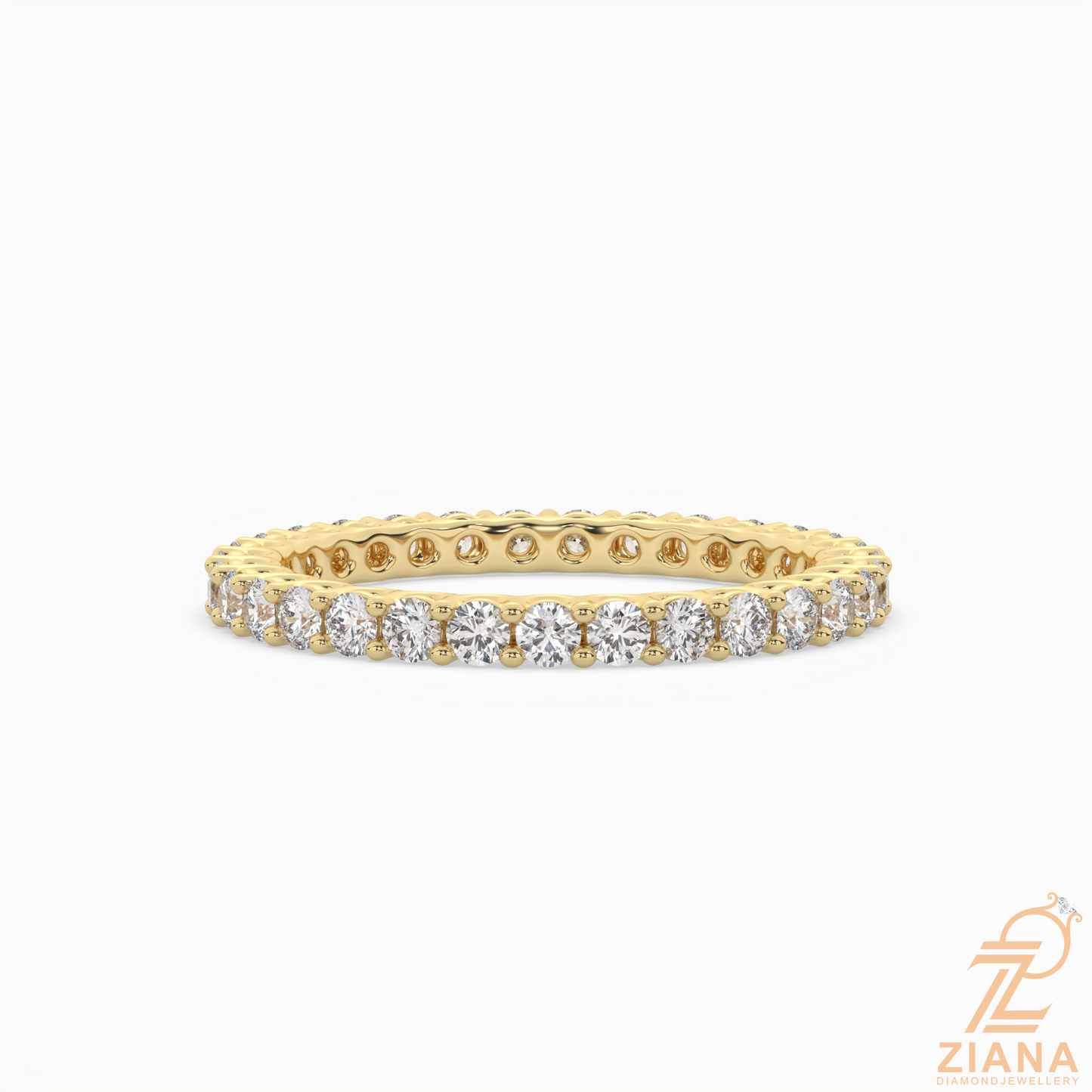 round brilliant cut diamond eternity band ring