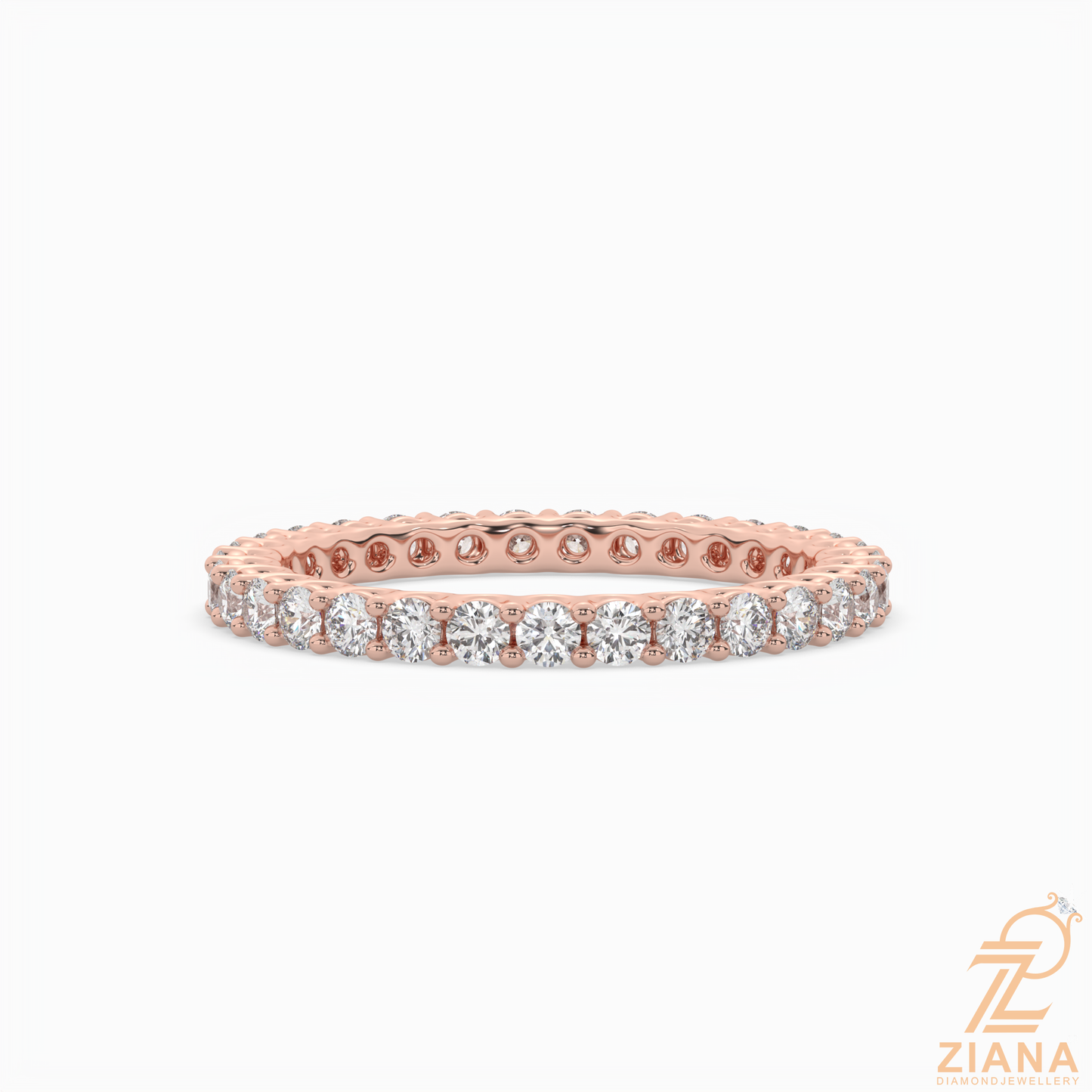 round brilliant cut diamond eternity band ring