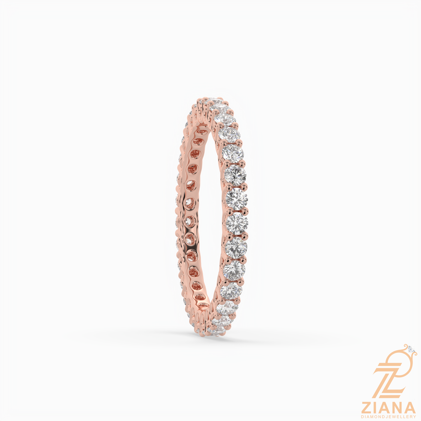 round brilliant cut diamond eternity band ring
