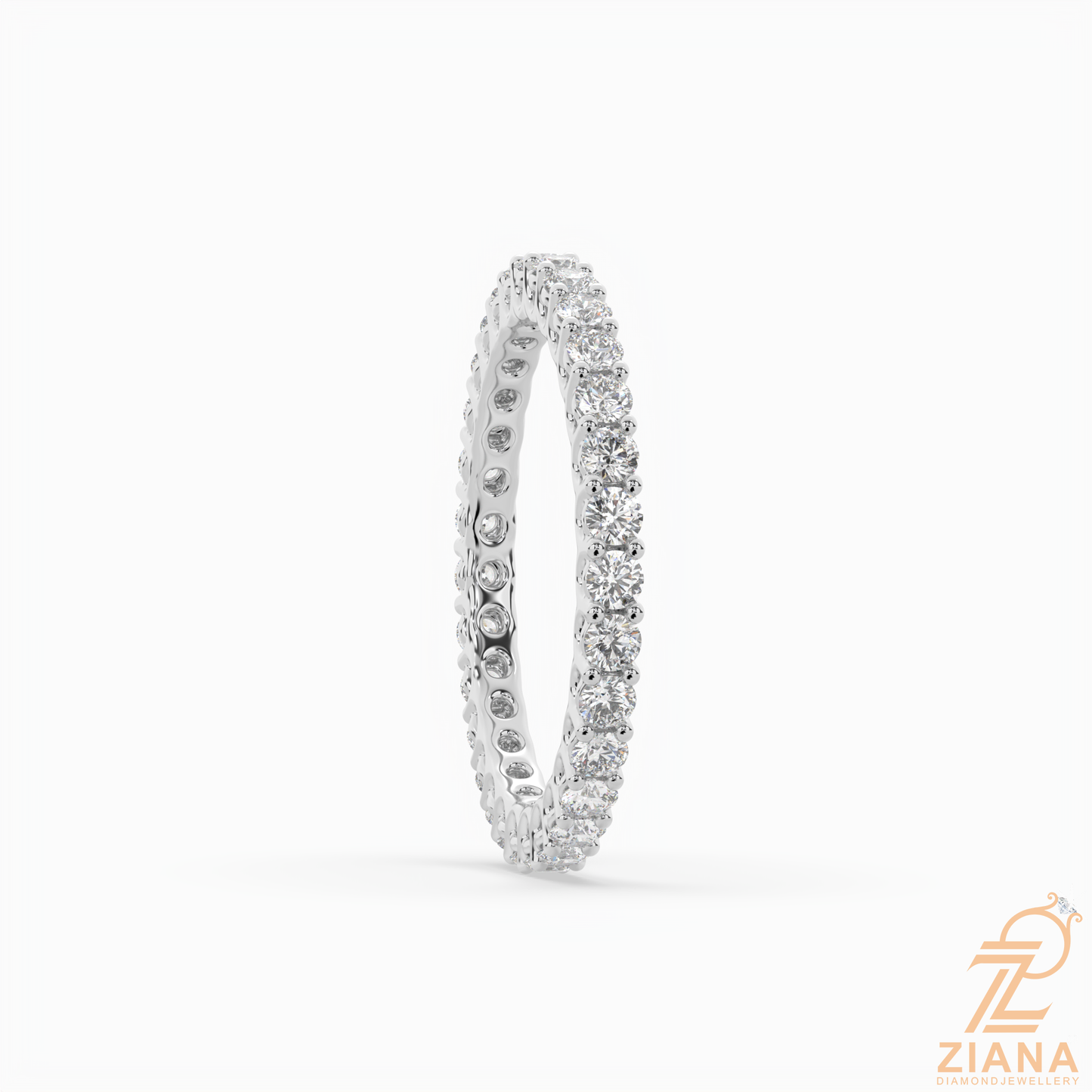 round brilliant cut diamond eternity band ring