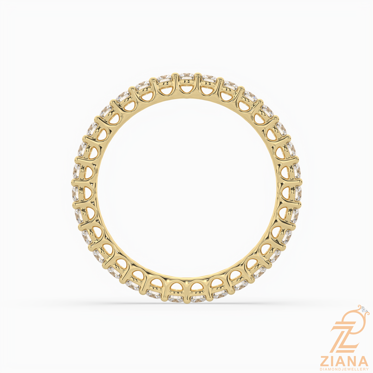 round brilliant cut diamond eternity band ring