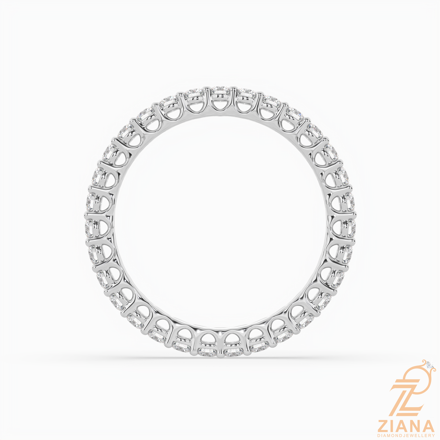 round brilliant cut diamond eternity band ring