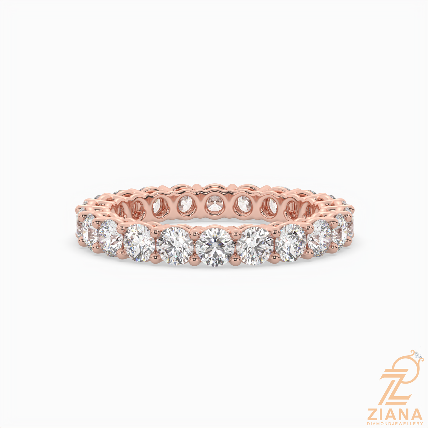round brilliant diamond eternity band ring