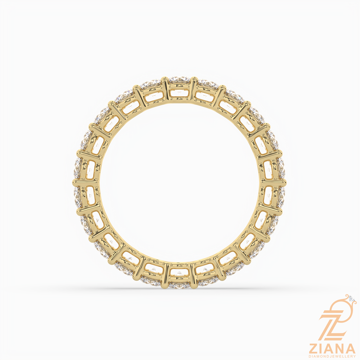 round brilliant diamond eternity band ring