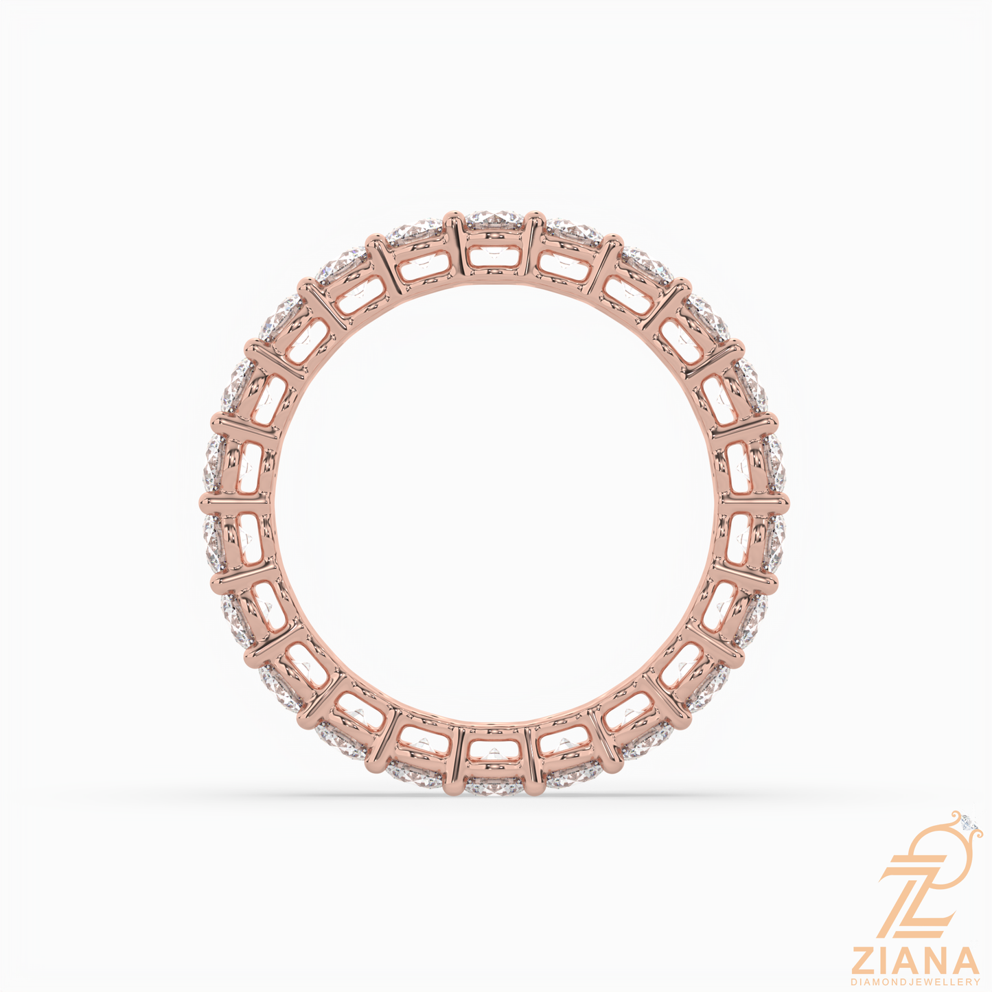 round brilliant diamond eternity band ring