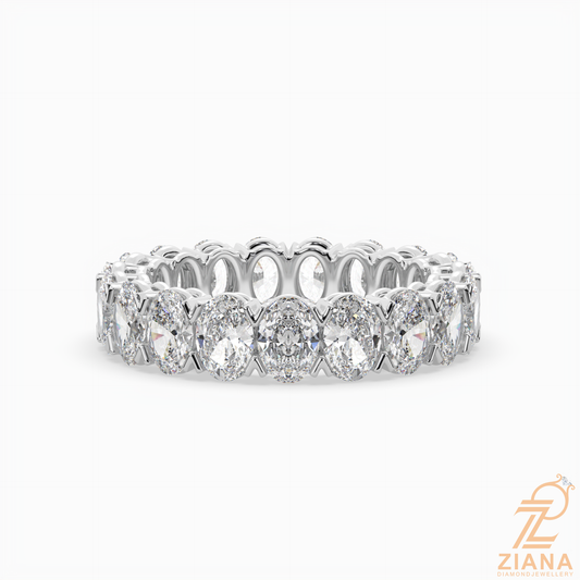 Oval Diamond Eternity Band Ring