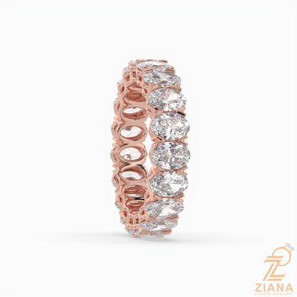 Oval Diamond Eternity Band Ring