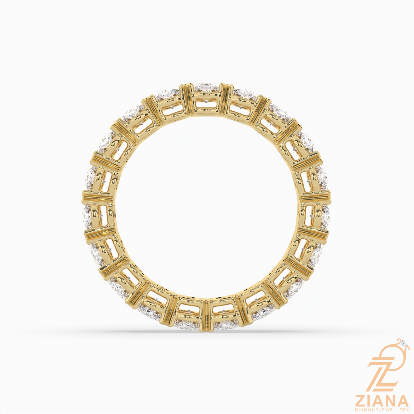 oval diamond eternity band ring
