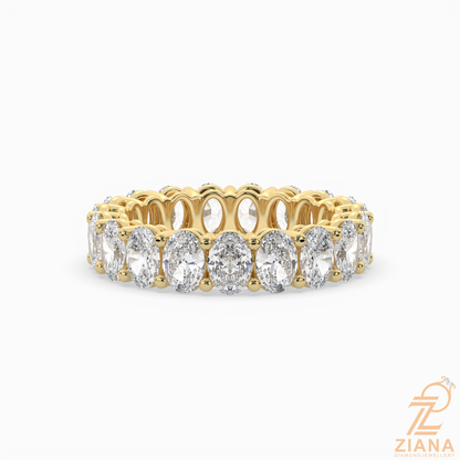 Oval Diamond Eternity Band Ring