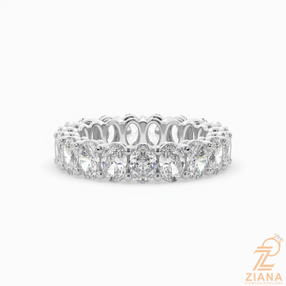 Oval Diamond Eternity Band Ring