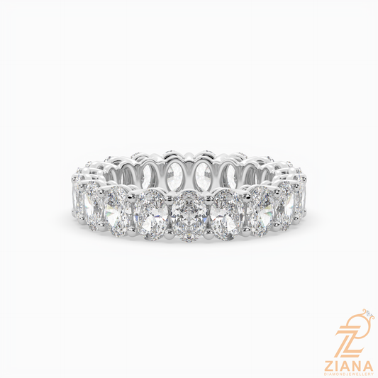 Oval Diamond Eternity Band Ring