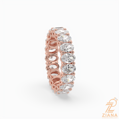 Oval Diamond Eternity Band Ring