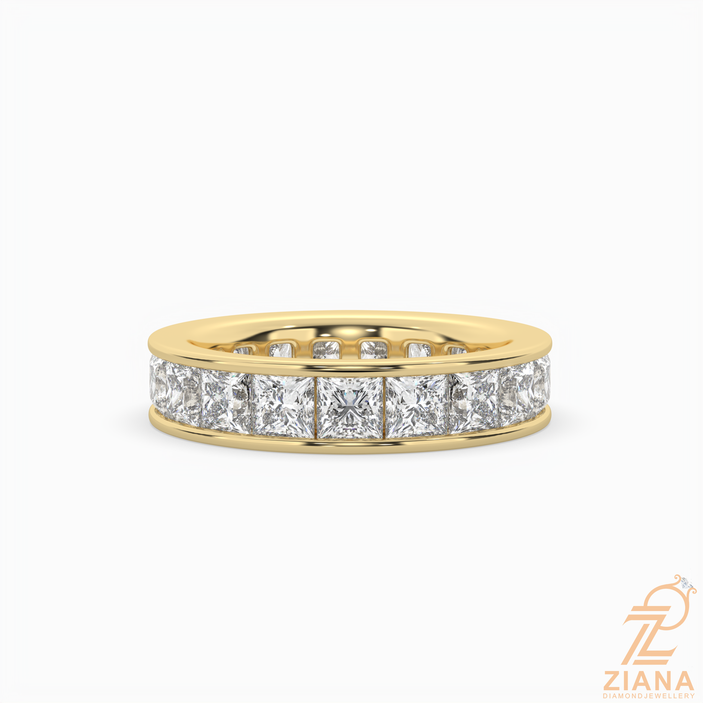 princess cut diamond full eternity ring