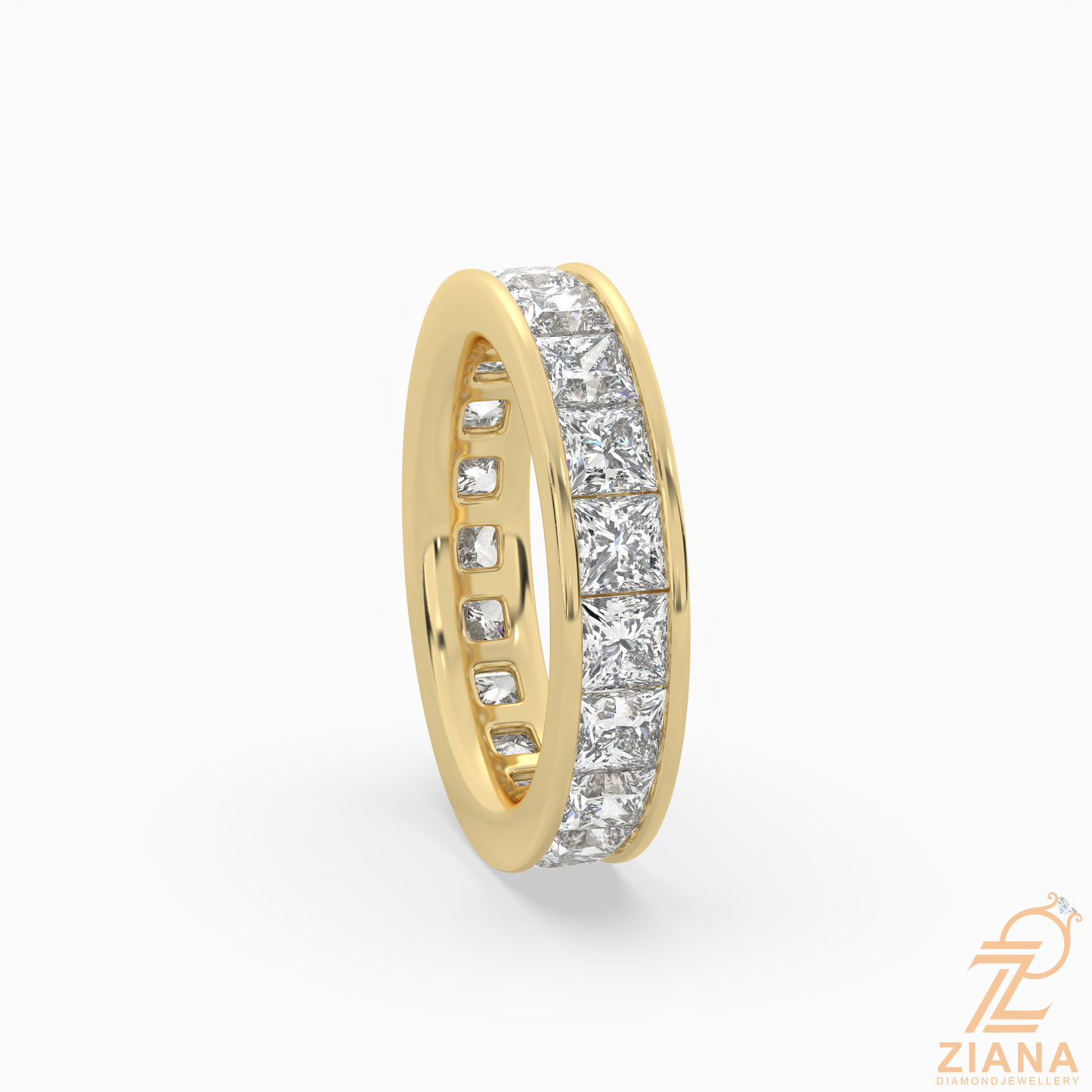 princess cut diamond full eternity ring