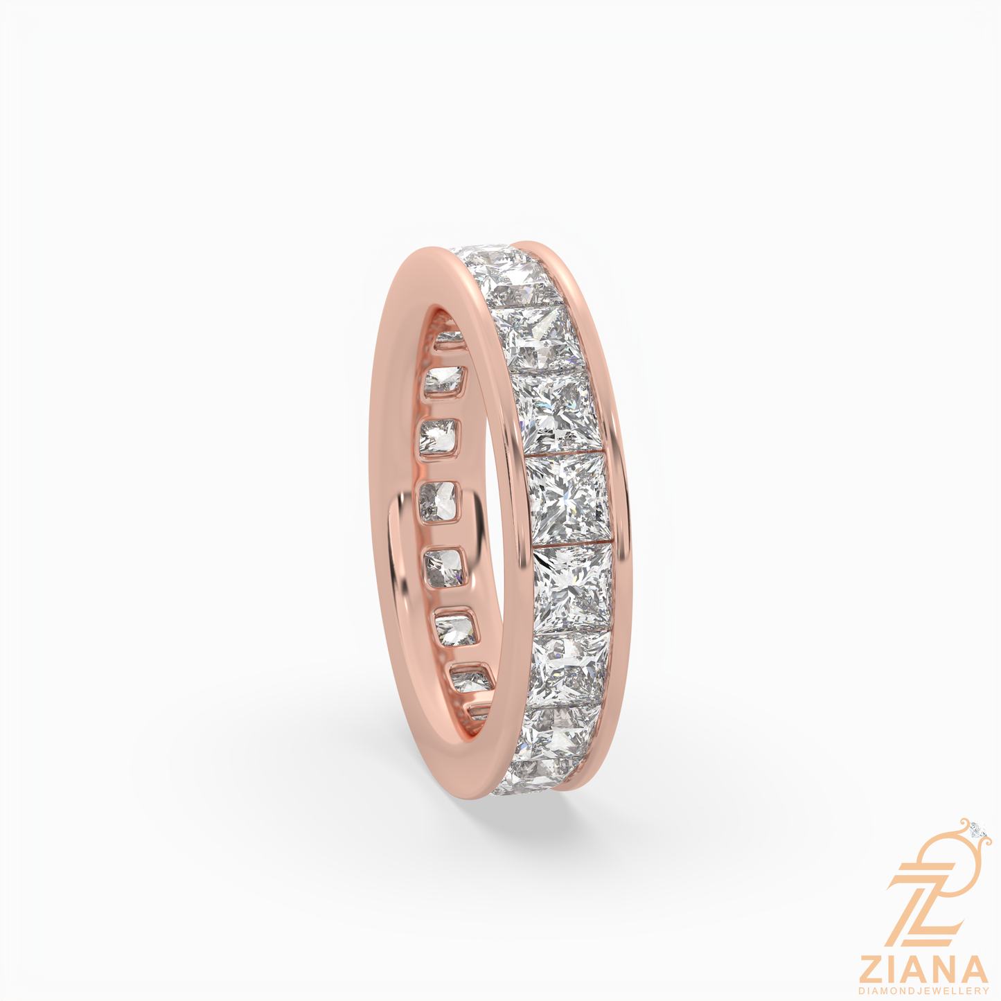 princess cut diamond full eternity ring