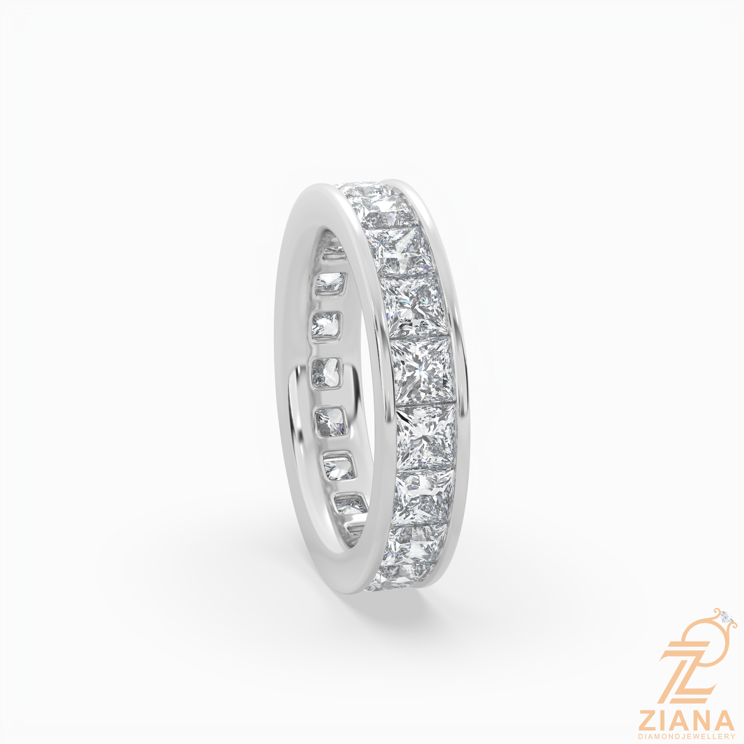 princess cut diamond full eternity ring