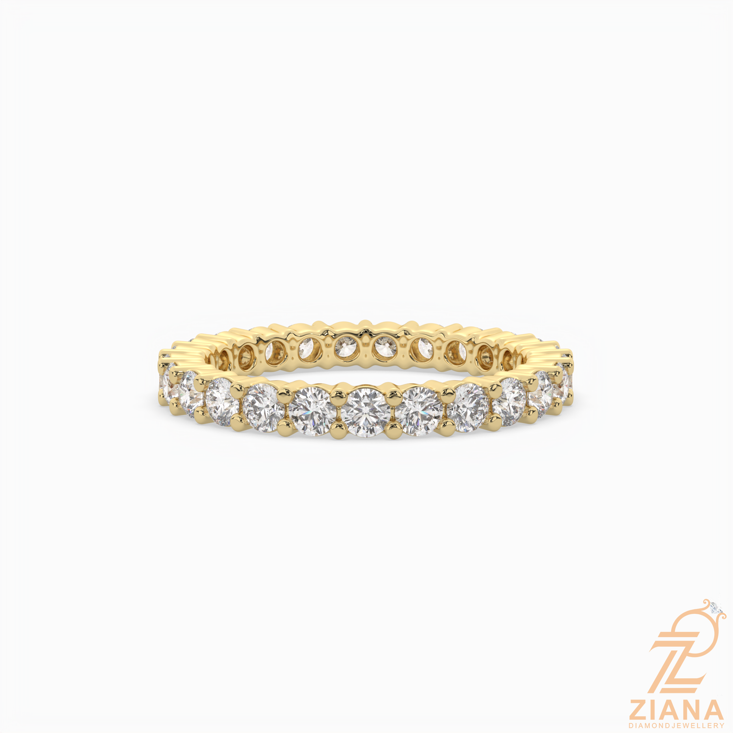round brilliant diamond eternity band ring