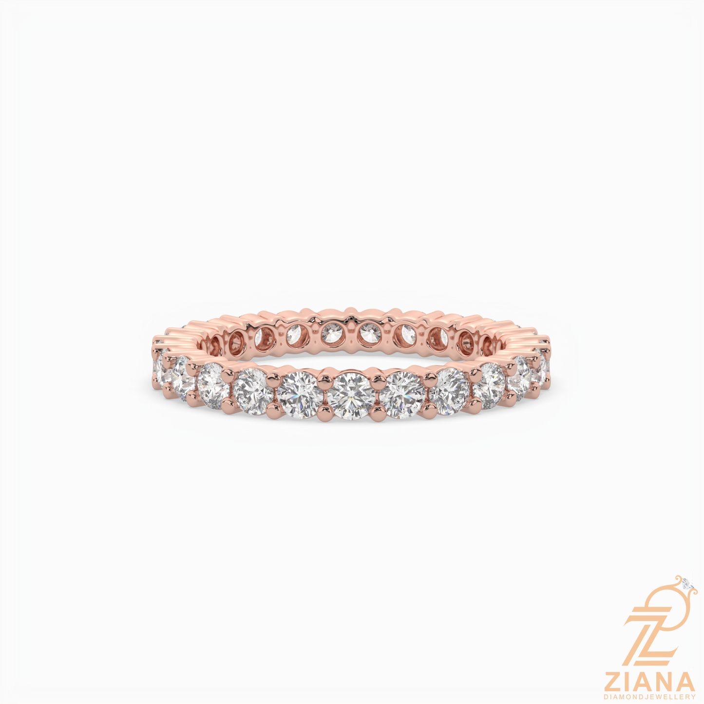 round brilliant diamond eternity band ring