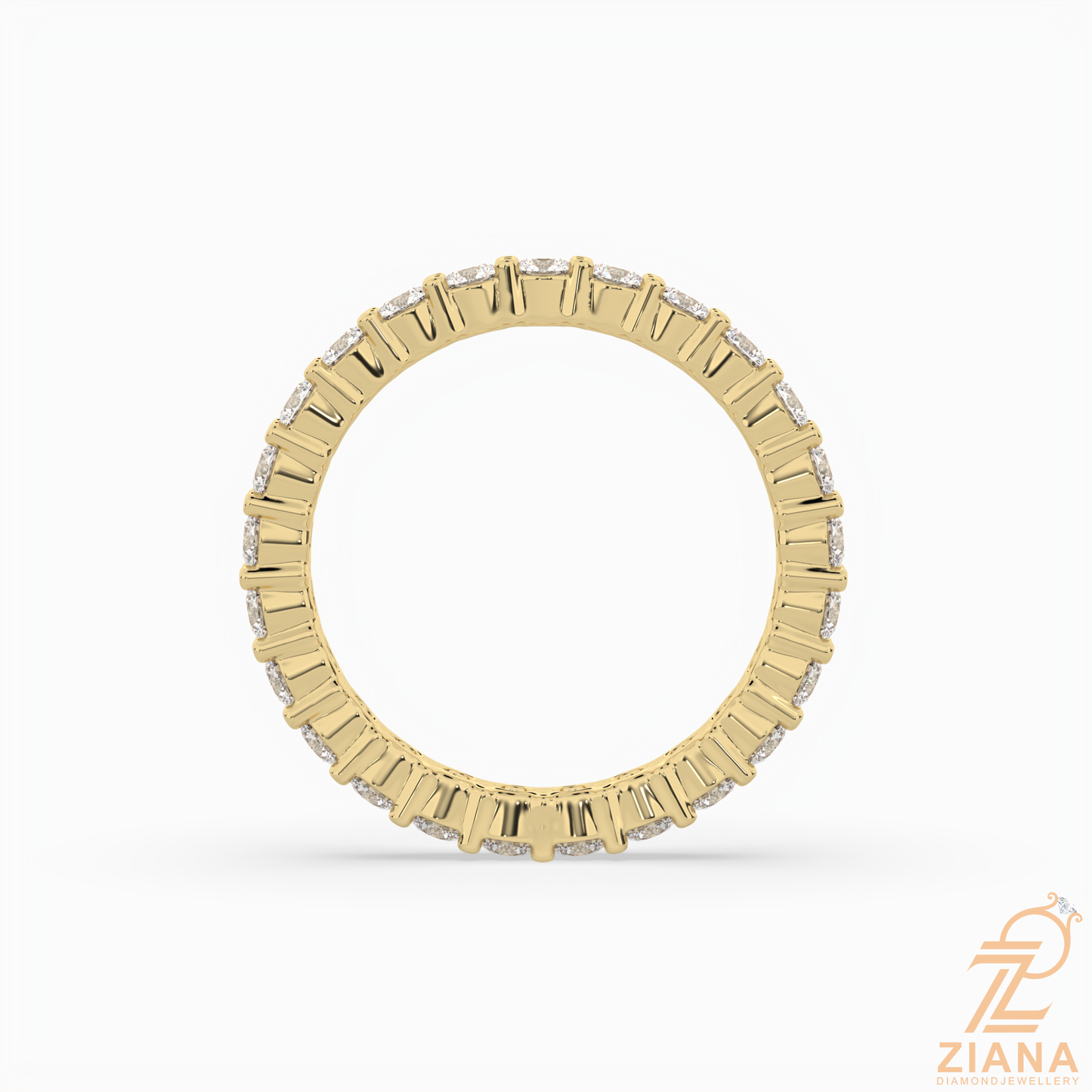 round brilliant diamond eternity band ring