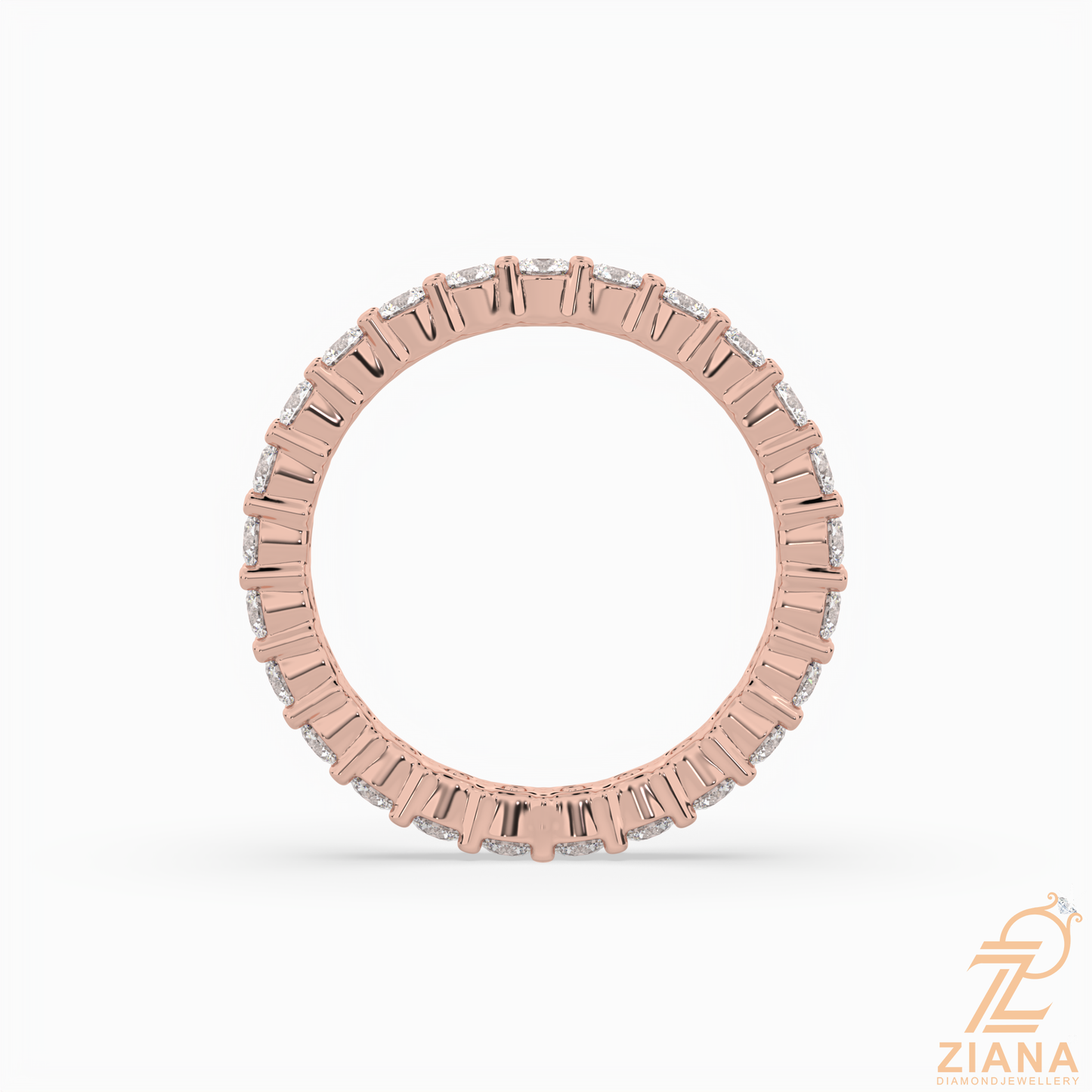 round brilliant diamond eternity band ring