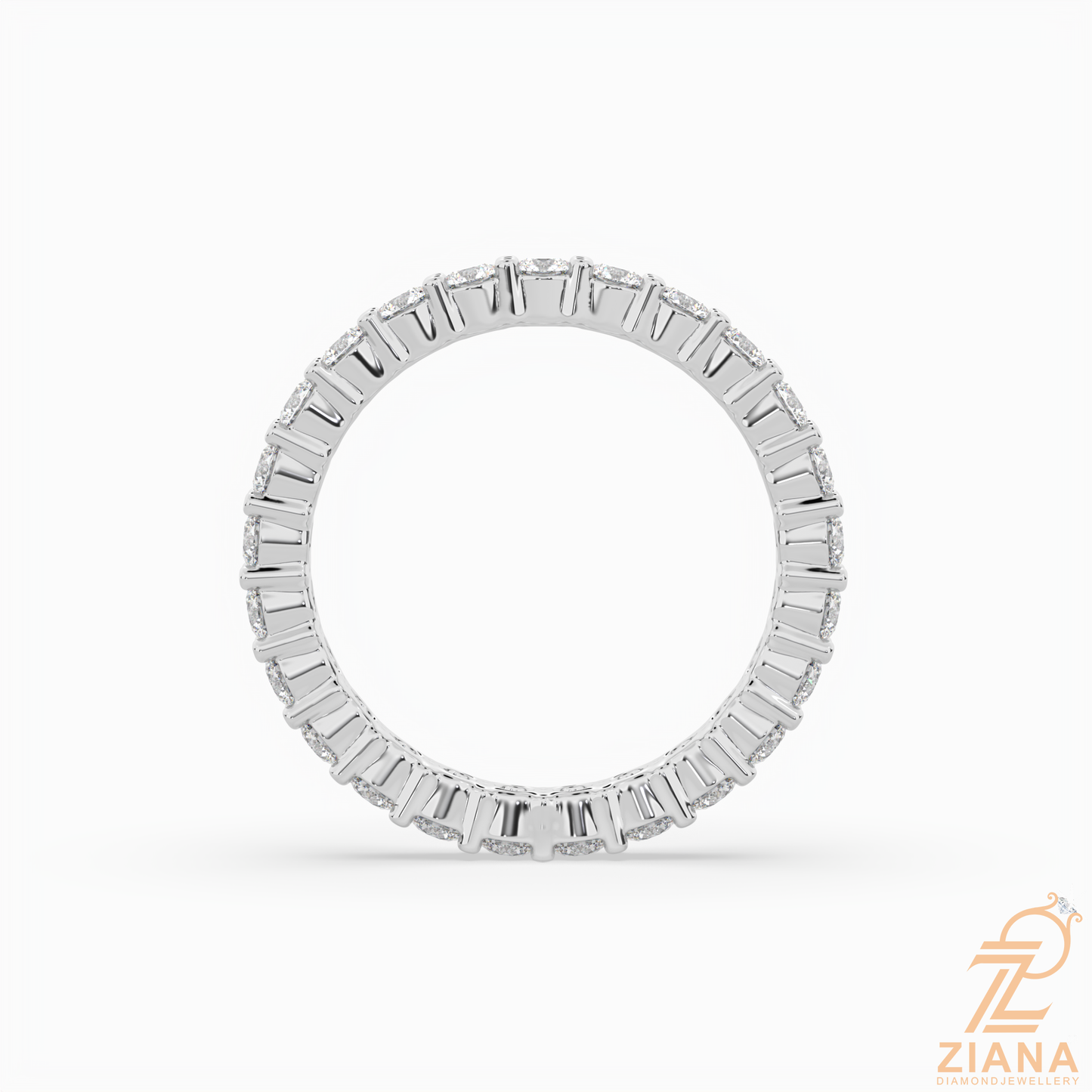round brilliant diamond eternity band ring