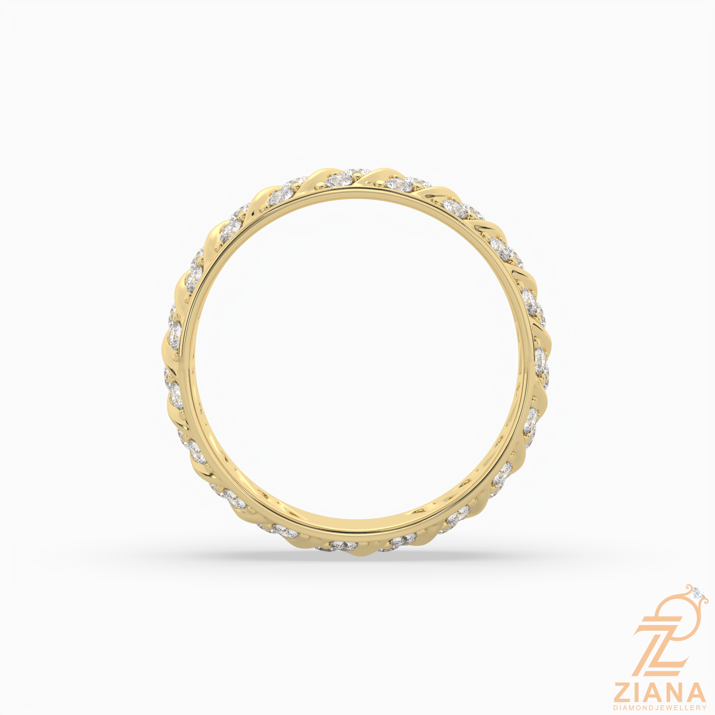 vintage leaf pattern diamond wedding band