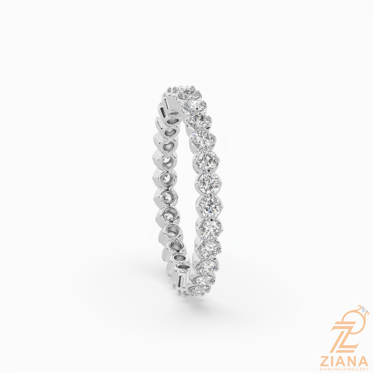 round brilliant diamond eternity band ring