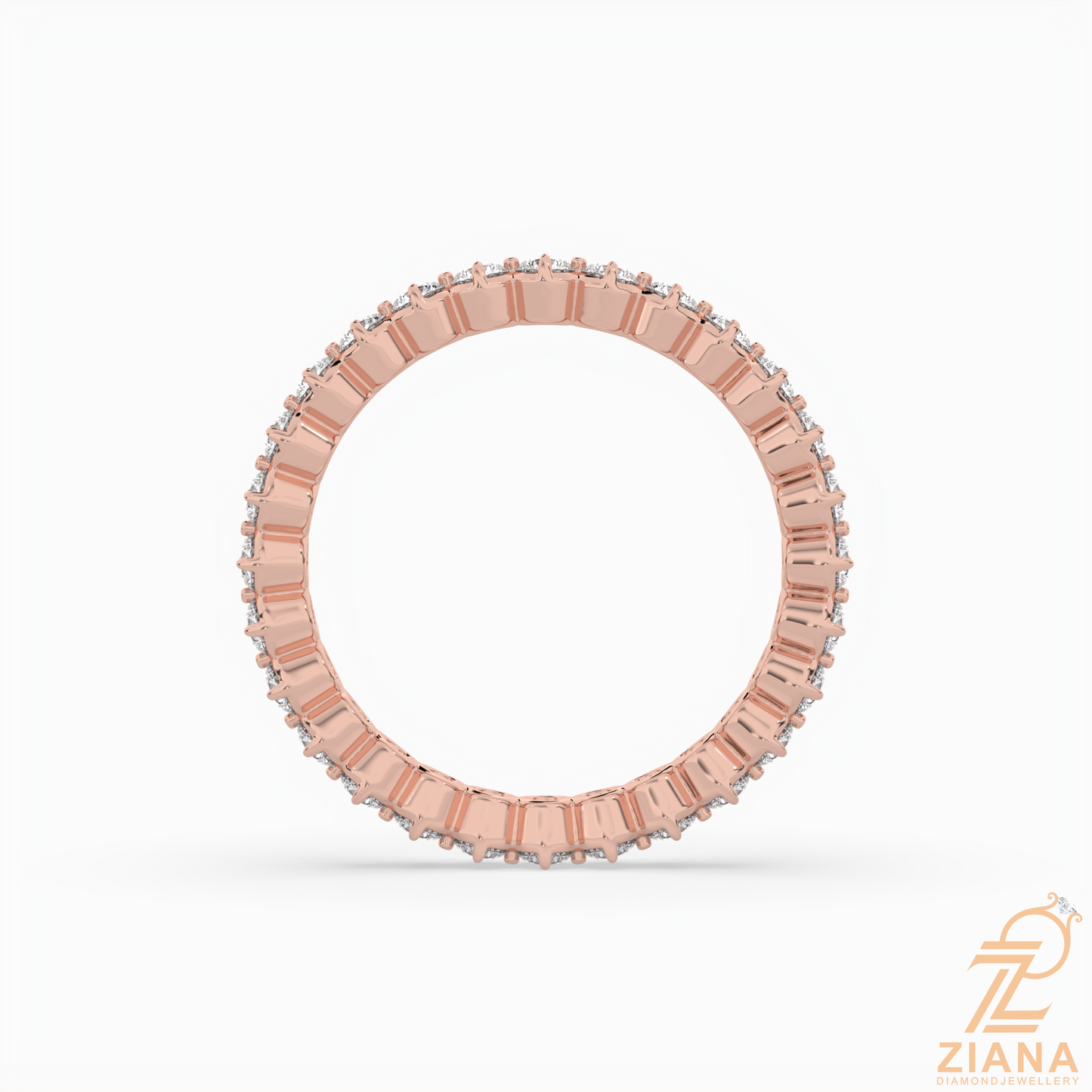 round brilliant diamond eternity band ring