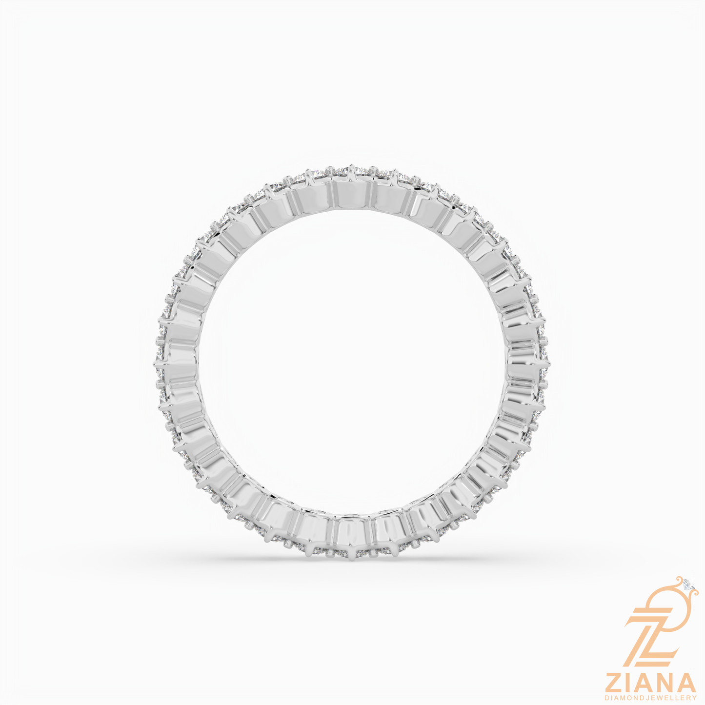 round brilliant diamond eternity band ring