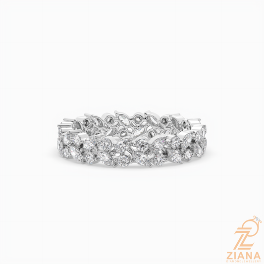 Marquise & Round Diamond Eternity Band Ring