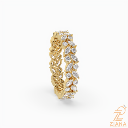 Marquise & Round Diamond Eternity Band Ring