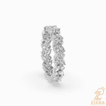 Marquise & Round Diamond Eternity Band Ring