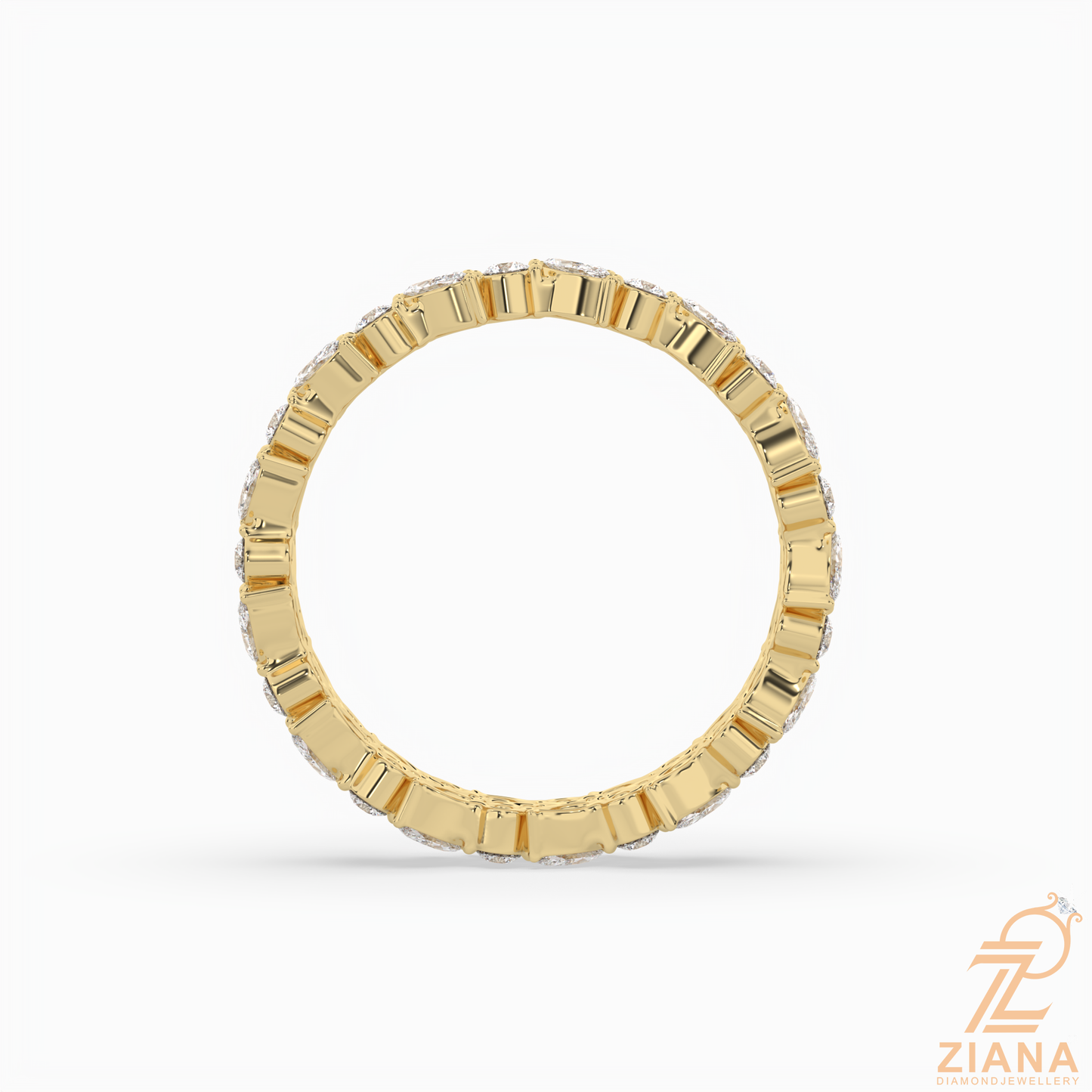 marquise & round diamond eternity band ring