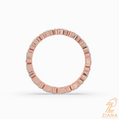 Marquise & Round Diamond Eternity Band Ring